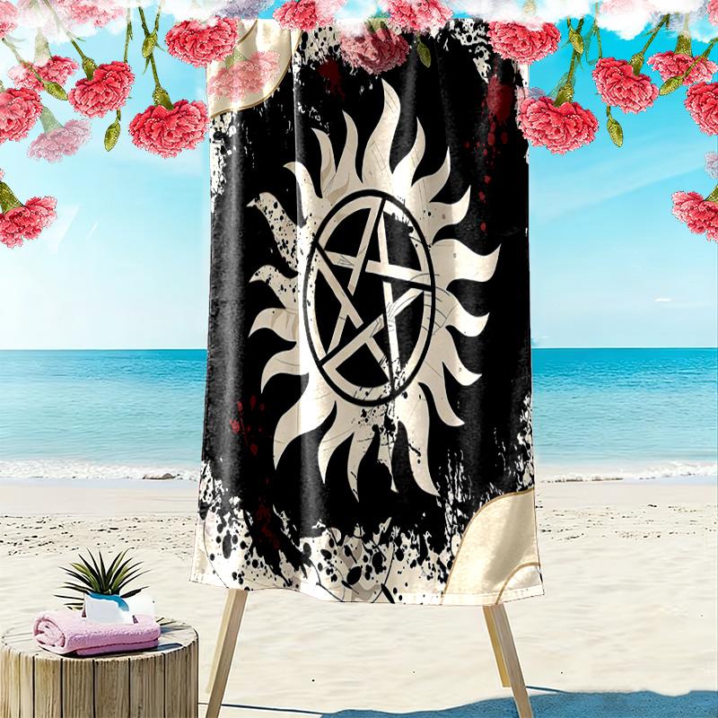 Supernatural Print Beach Towel, Large Soft Quick Dry Towel for Beach Camping Swimming