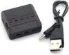 5-in-1 Universal USB Lithium Battery Charger | For Hubsan H107D, Syma X5C, RC Helicopter, Quadcopter | Overcharge Protection, Black, Plastic