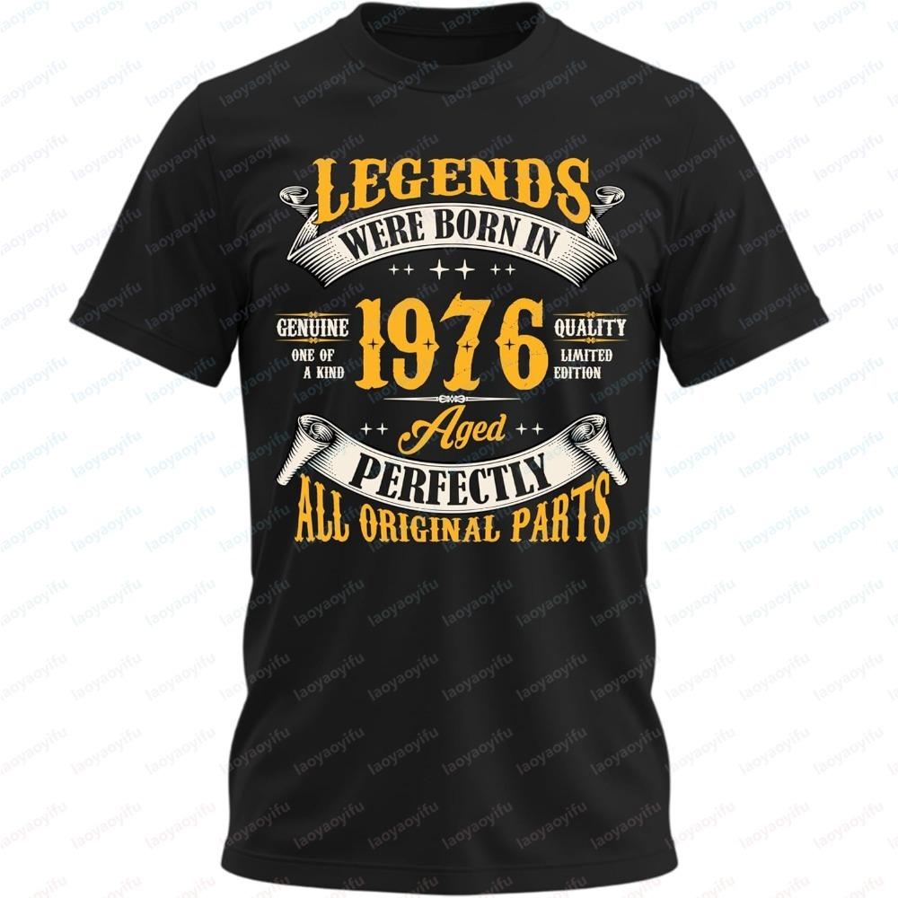 Yangxing2 Geboren in 1976 50 Jaar Geweldig Zijn Vintage 50ste Verjaardag Cadeau T-shirts Dames Casual T-shirt Losse Streetwear T-shirt Top Herenkleding 4XL