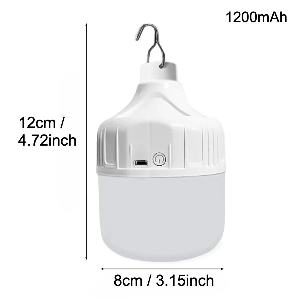 Portable USB Rechargeable LED Pendant Light with Hook High Brightness Outdoor Lamp Bulbs for Camping Fishing Emergency Night Lights
