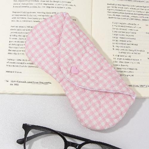 Ins Style Korean Handmade Cloth Love Printing Women's Cloth Glasses Bag Quilted Eyeglasses Pouch Heart Eyewear Storage Case