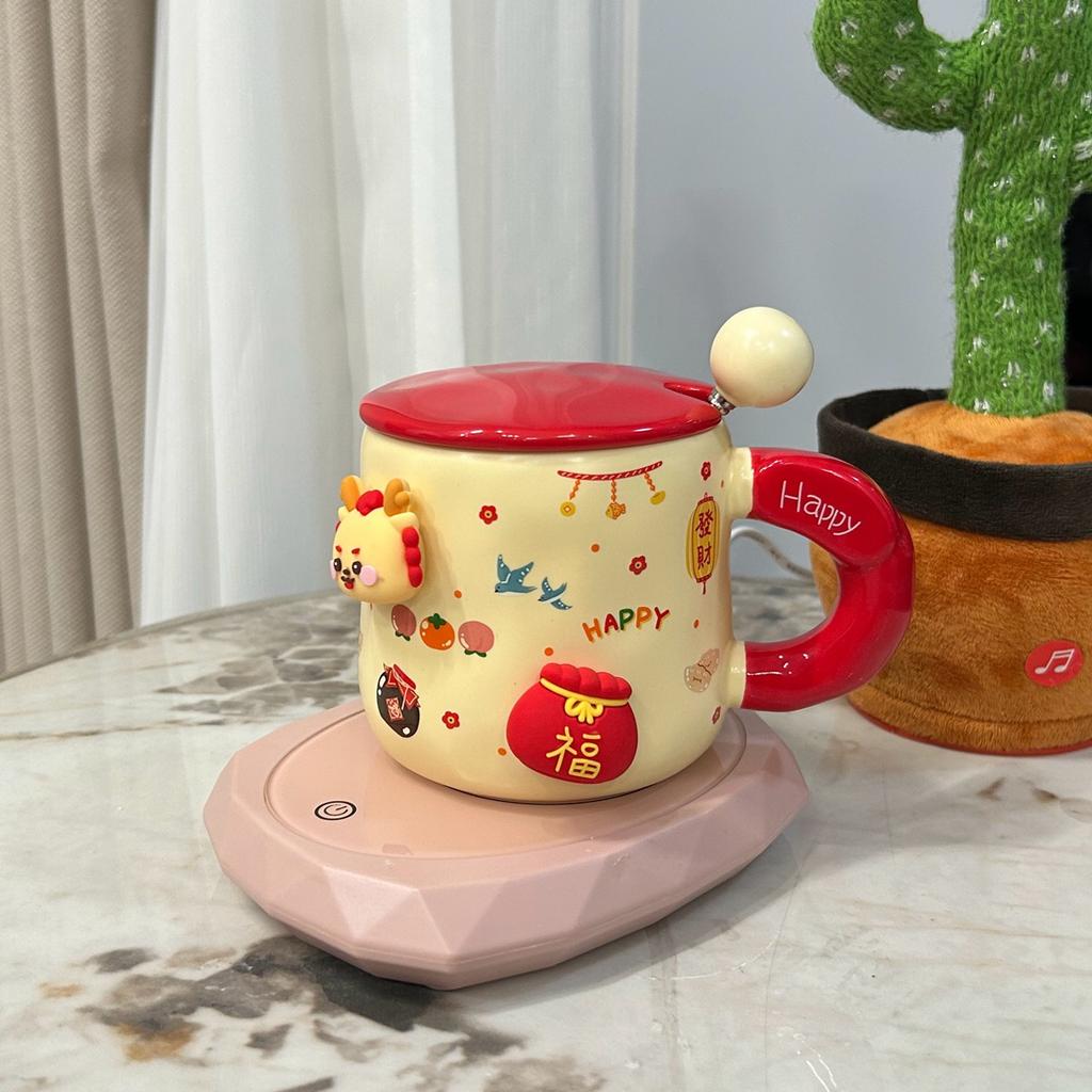 New Year's Day Gift for Girls Year of The Dragon Cup Small Gift for Best Friends Girlfriend Practical Water Cup Creative Gift Box Mug