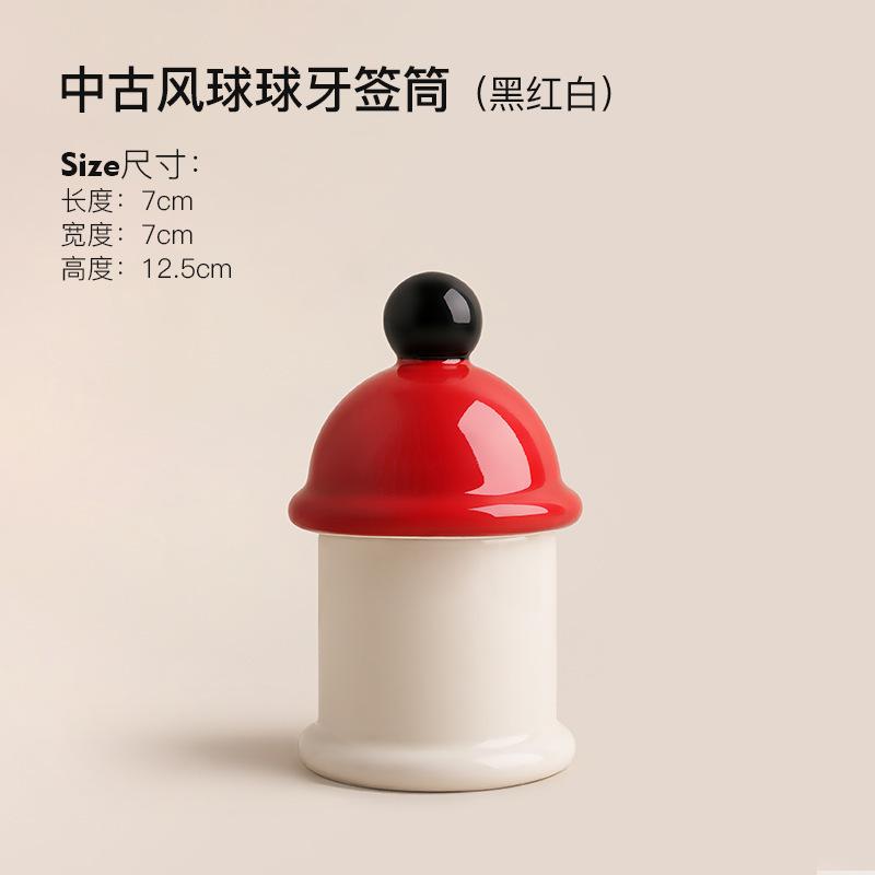 Cute Toothpick Box Creative Ceramic Storage Box Decoration Modern Decor Household Floss Cotton Sticks Toothpick Organizer Gift