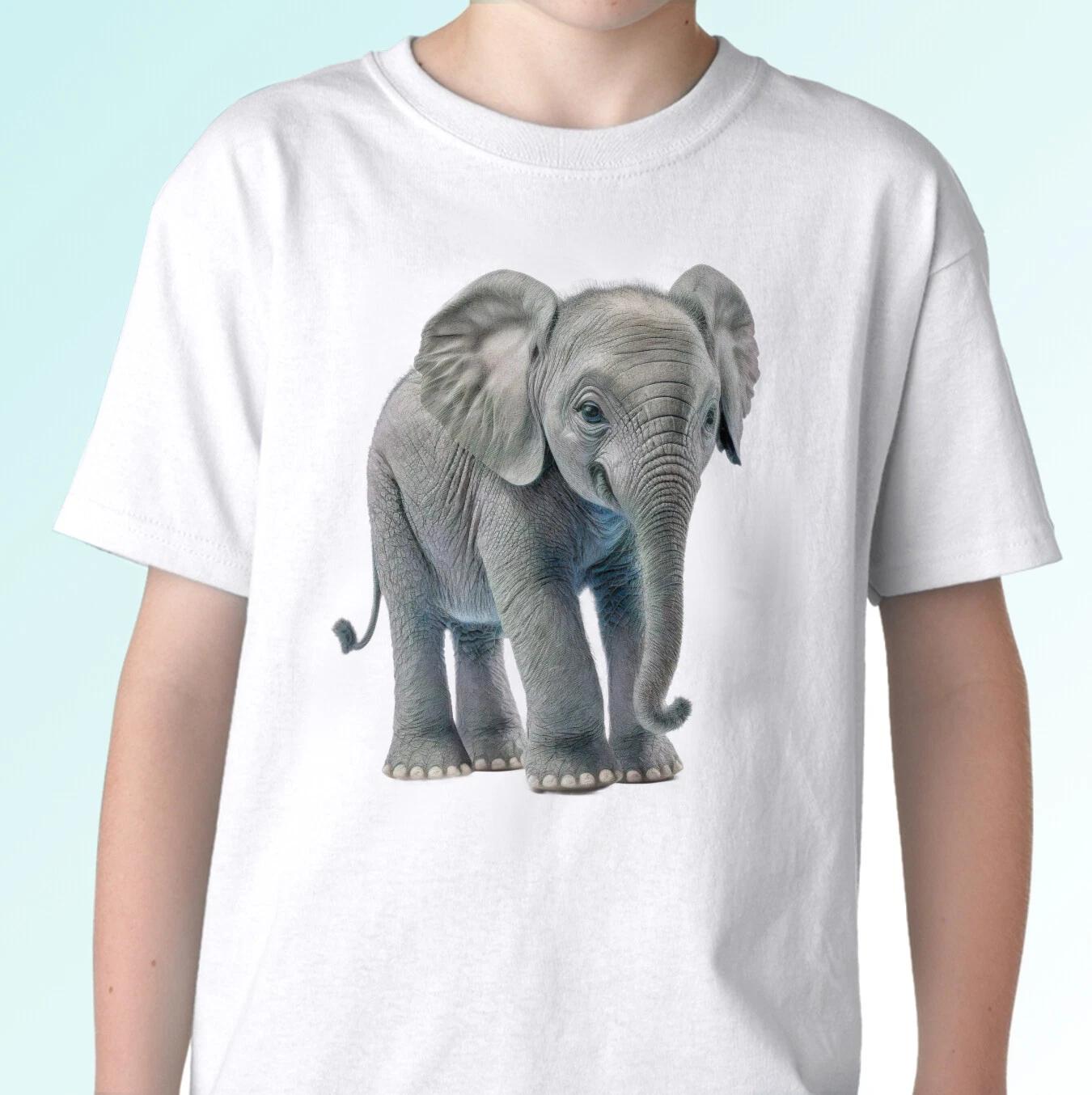 Elephant kids boys T-Shirt tee calf design top animal gift s s kids baby sizes 150