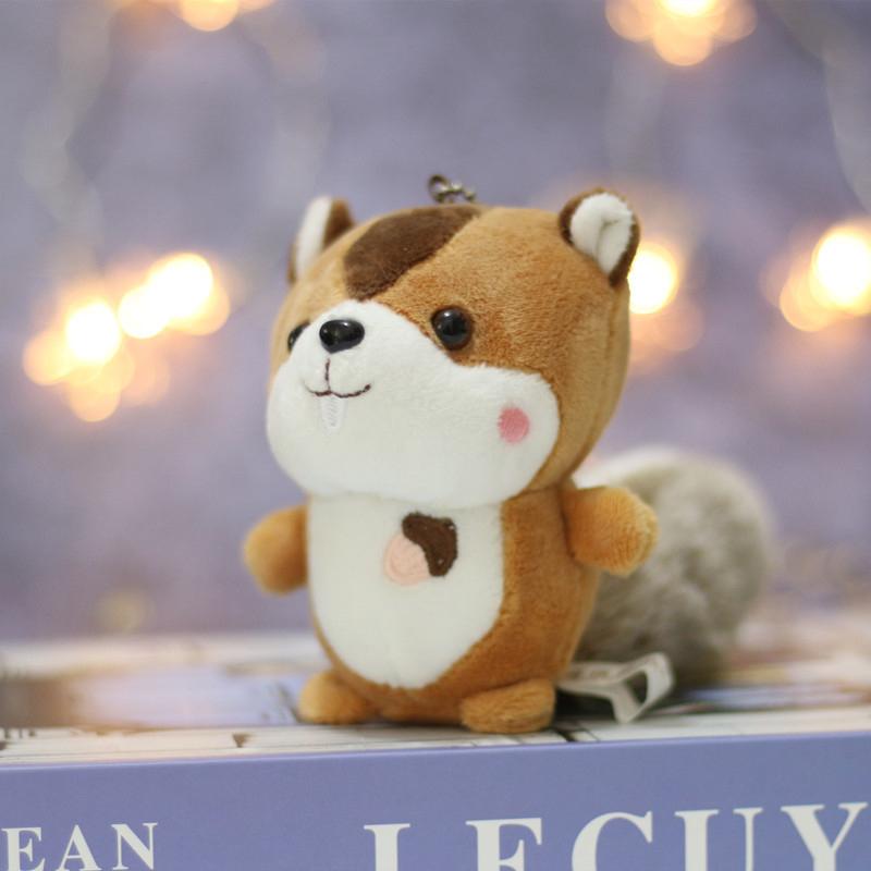 

Кавайные плюшевые игрушки-белочки, имитация животных, мягкие набивные куклы, брелок, подвеска для сумки, домашний декор для детей, девочек светло-коричневого