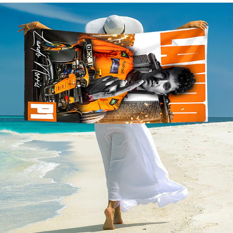 1pc Landos Norris Racing4 Beach Towel, Comfortable and Thick, and Swimming/Bath/Picnic/Camping Towel, Suitable for Seaside Beaches
