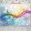2D Flachdruck Musiknote Welle Hintergrund Bokeh Glitzer Hintergrundtuch