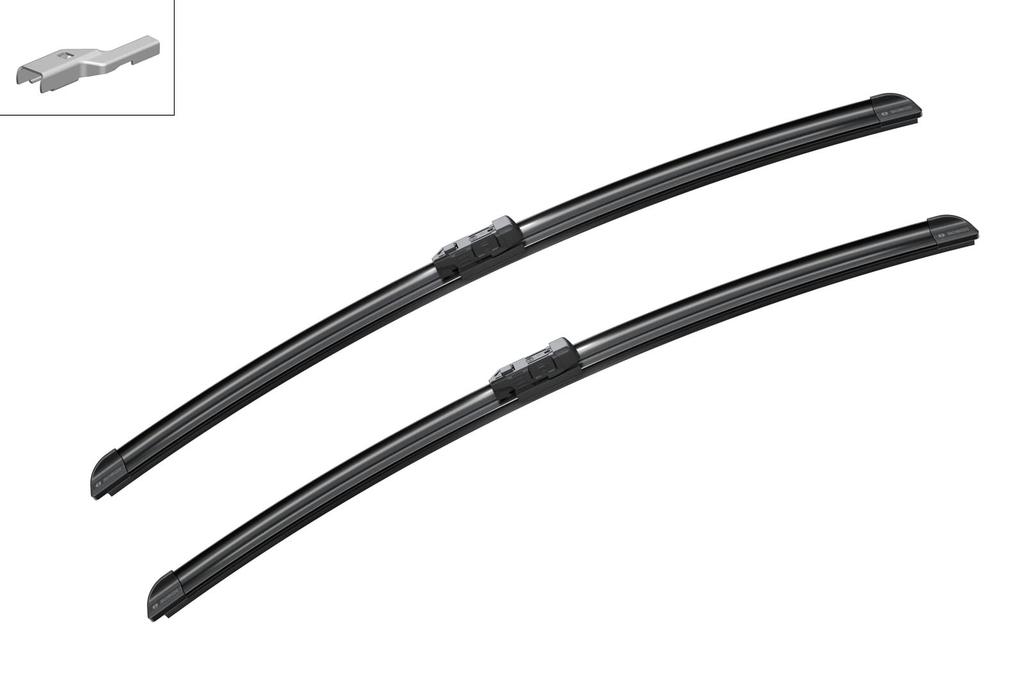 BOSCH AeroTwin Flat Wiper Blades for Imported A826S Vehicles, Model-Specific Set, 600mm/600mm,