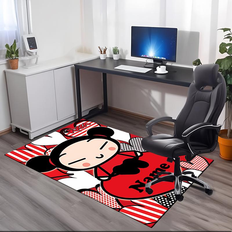 Custom Name Pucca Printed Carpet, for Office Chair Living Room Bedroom Kitchen Room Decor Gifts.