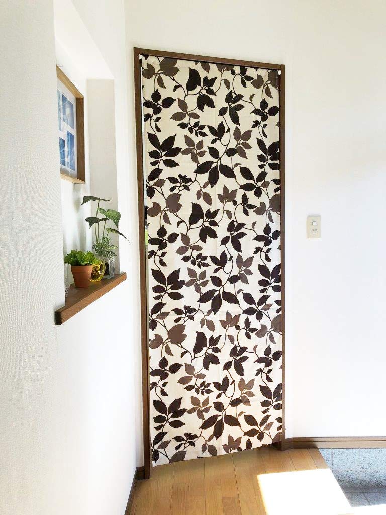 Panel Long Room Privacy Noren Improves Heating and Cooling Stylish Wall Hanging Nordic Leaf Pattern x 195 Curtain, Screen, Divider, Partition, Screen,