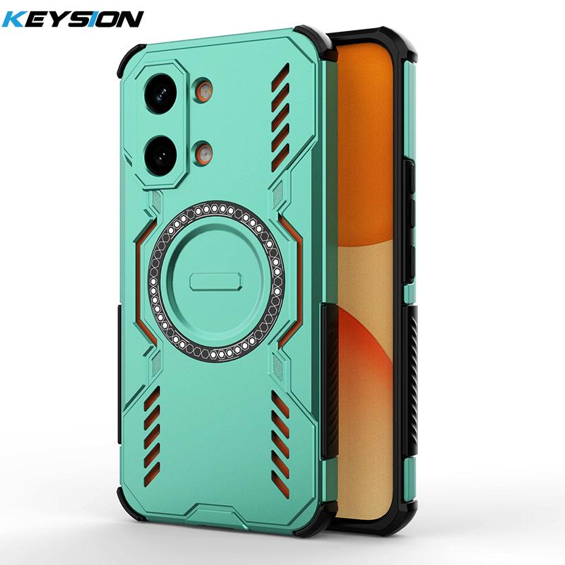 KEYSION Hollow Heat Dissipation Case for Xiaomi POCO X8 Pro Max TPU+PC Magnetic Cooling Shockproof Phone Cover for POCO X8 Pro
