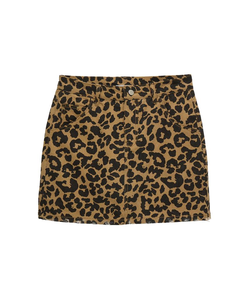 ERER Leopard Mini Skirt Brown