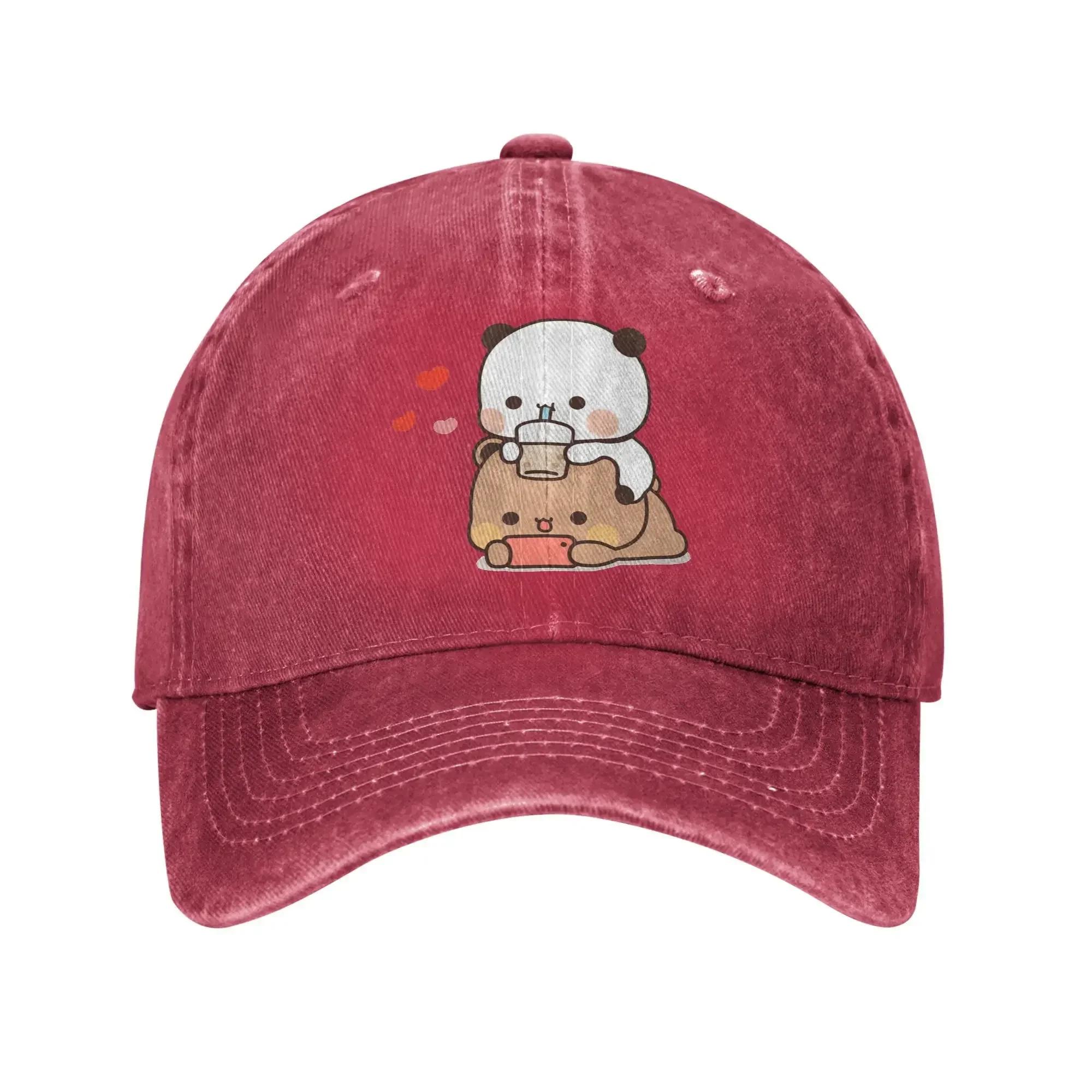 

Summer DuDu Bear and BuBu Panda Baseball Cap Sun Wholesale Print Washed Hat UnisexTeens Fashion Outdoor Sport Baseball Caps One Size