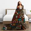 Colorful Traditional Ethnic Tribal Pattern  Blanket Cover Fleece  Ultra-Soft Throw Blanket for Bedroom Sofa Bedspread