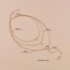 Simple round iron ring hemming diamond pendant necklace multi-layer chain neck chain collarbone chain accessories