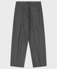 NOIRER Herringbone Two-Tuck Slouchy Slacks (Gray)