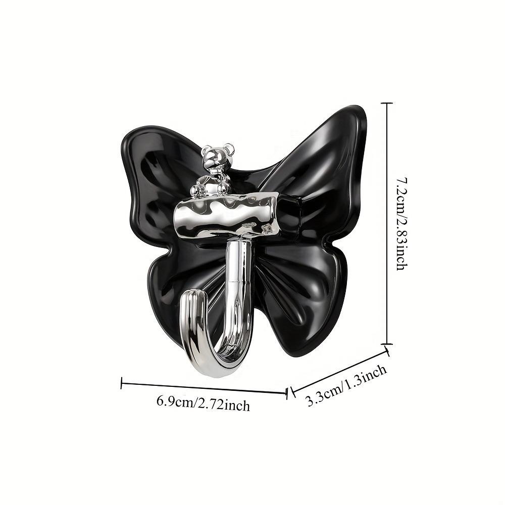 Butterfly Shaped Self-adhesive Hooks 4Pcs, waterproof durable adhesive hooks for bathroom kitchen use