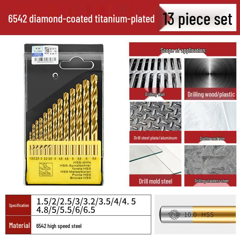 Tiangong Cobalt Twist Drill Bit Set for Stainless Steel, Mold Steel, and Cast Iron Drilling