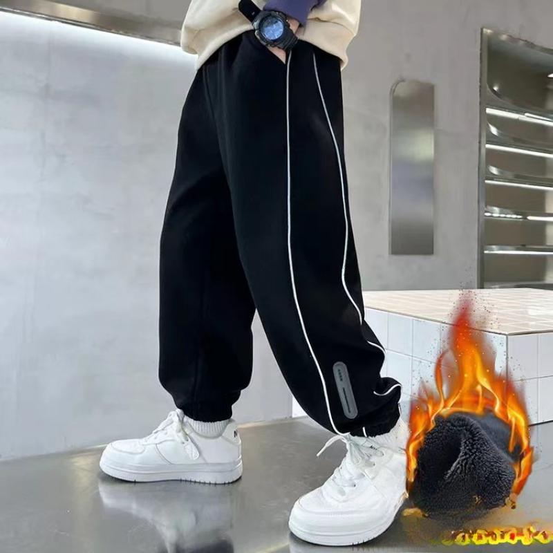 Children's Fleece Sports Pants Autumn Winter Boys Thick Casual Sweatpants