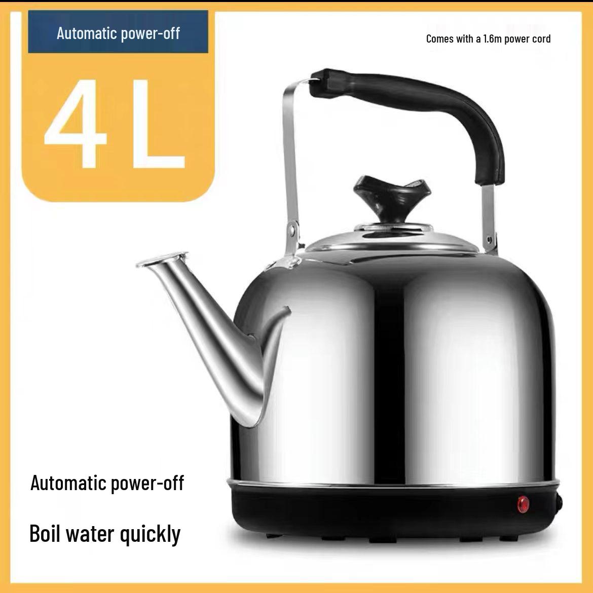 Электрический чайник из нержавеющей стали 316: Большая емкость, Автоматическое отключение, Защита от сухого кипения, Термоизолированный электрический чайник