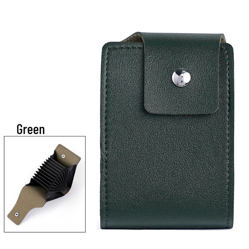 Stylish Multi-functional Cross-Grain Card Holder with Buckle for Coins and IDs