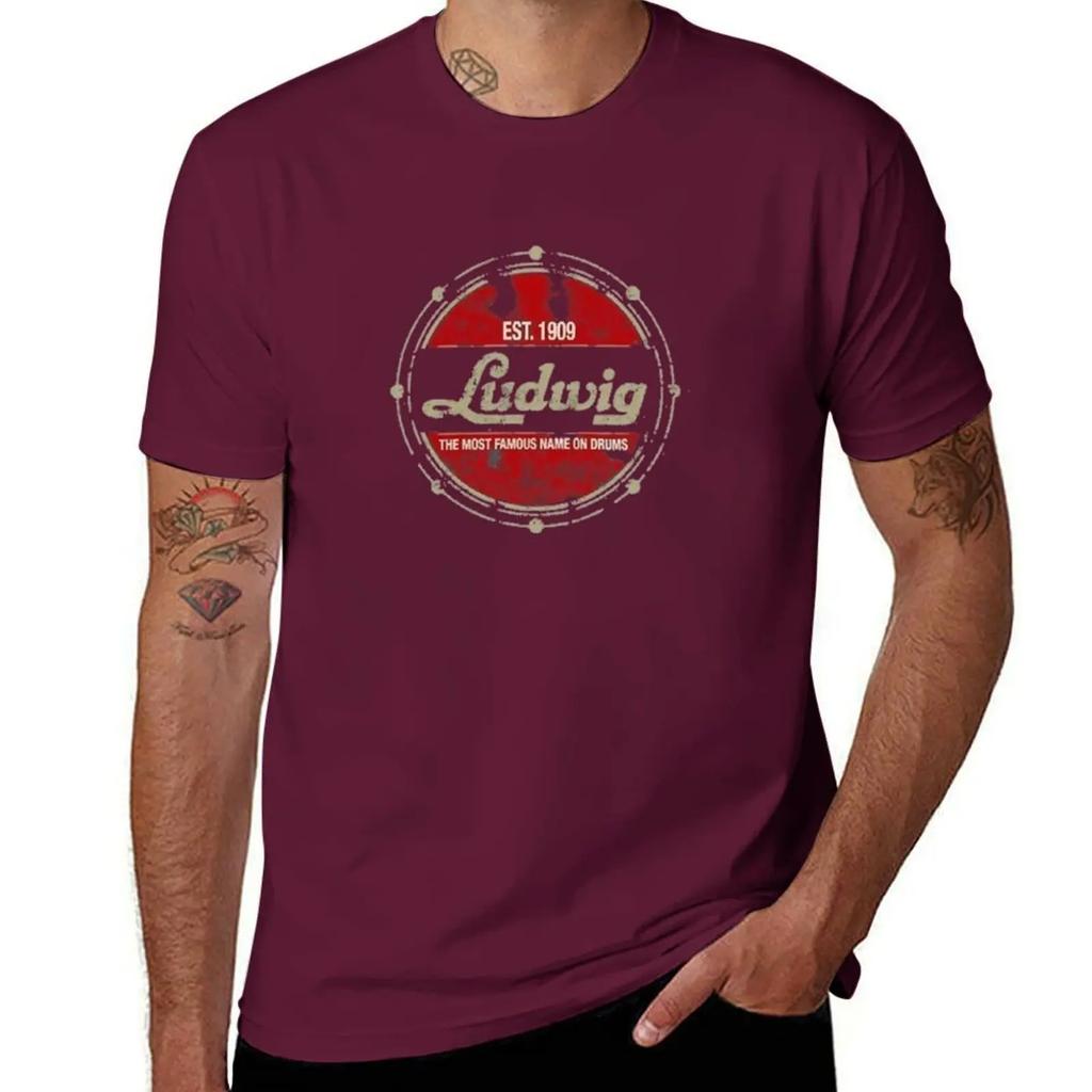 Ludwig Drums T-Shirt Summer Tops Anime Graphics T Shirts for Men Pack