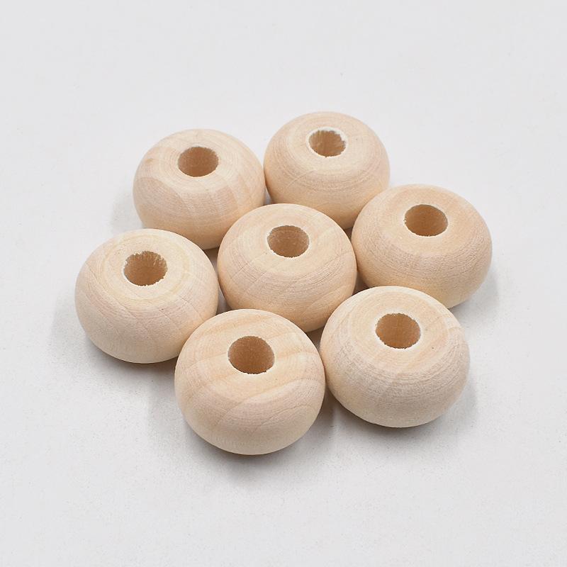 

20pcs 20x12MM Natural Wooden Beads DIY Supplies for Crafts Making Handmade Jewelry Decor Round Wood Beads for Wedding Ornaments