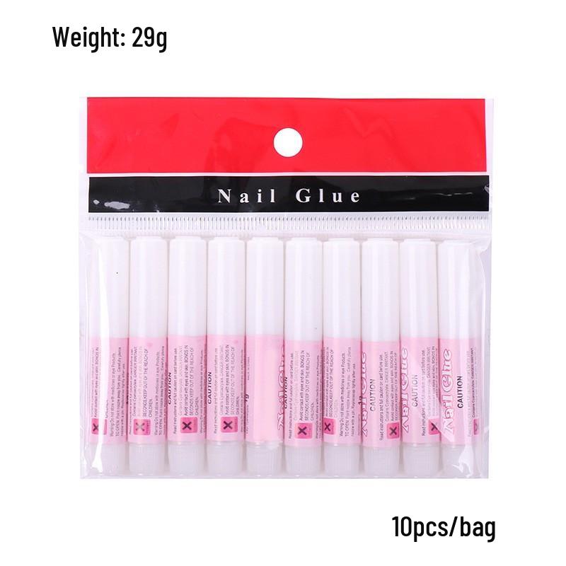 Taiwan Pink Nail Art Adhesive - 2g Wearable Glue for False Nails In Small Round Bottle