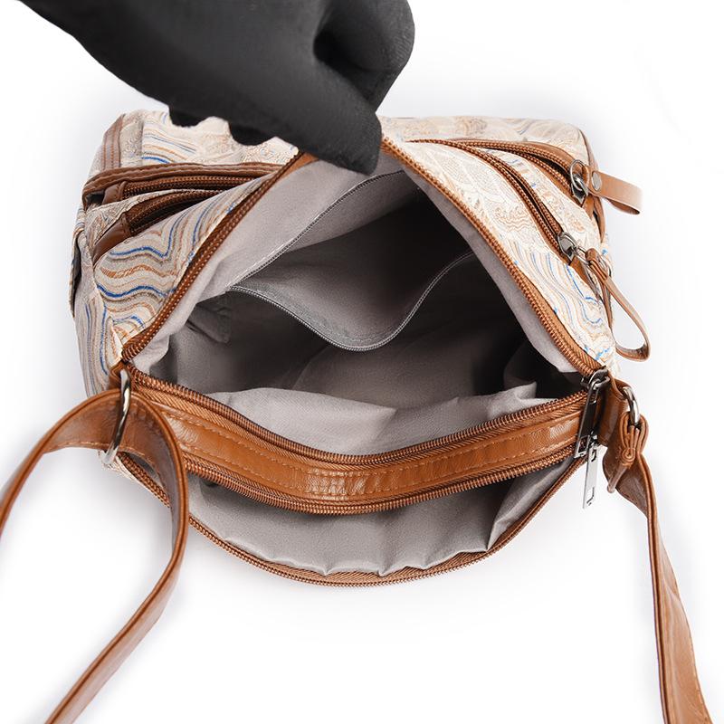 Crossbody bag retro fashion splicing simple shoulder bag