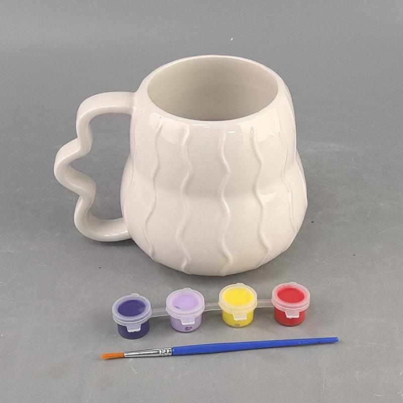 Customized DIY pure white ceramic Christmas tree mug petal cup atmosphere arrangement ceramic ornaments painting