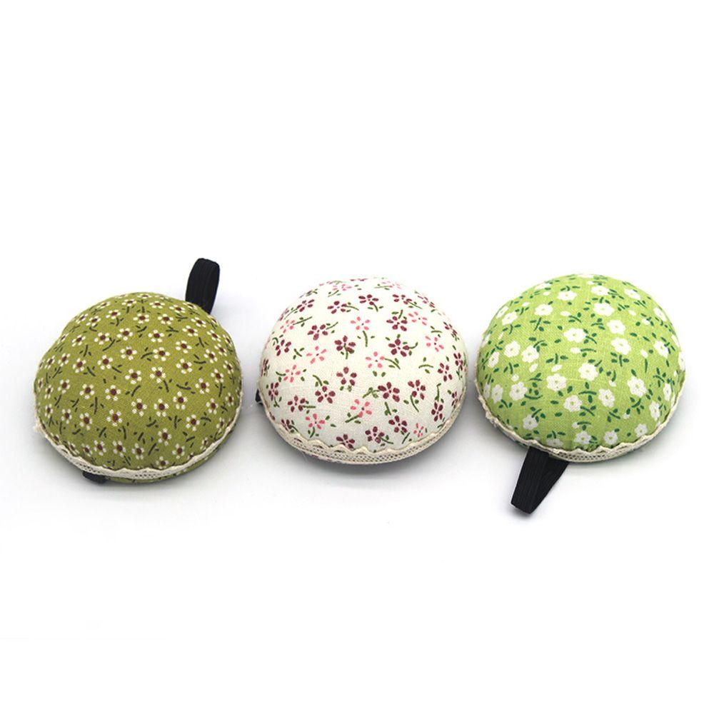 1Pc Cute Home Supplies Tool Button Storage Wrist Strap Sewing Pin Cushion Floral Needle Holder