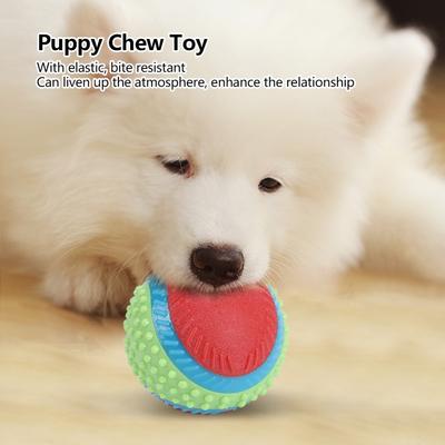 Beef Infused Flavor Durable Puppy Chew Ball Squeaky Canine Play Ball Indoor Daily Entertainment