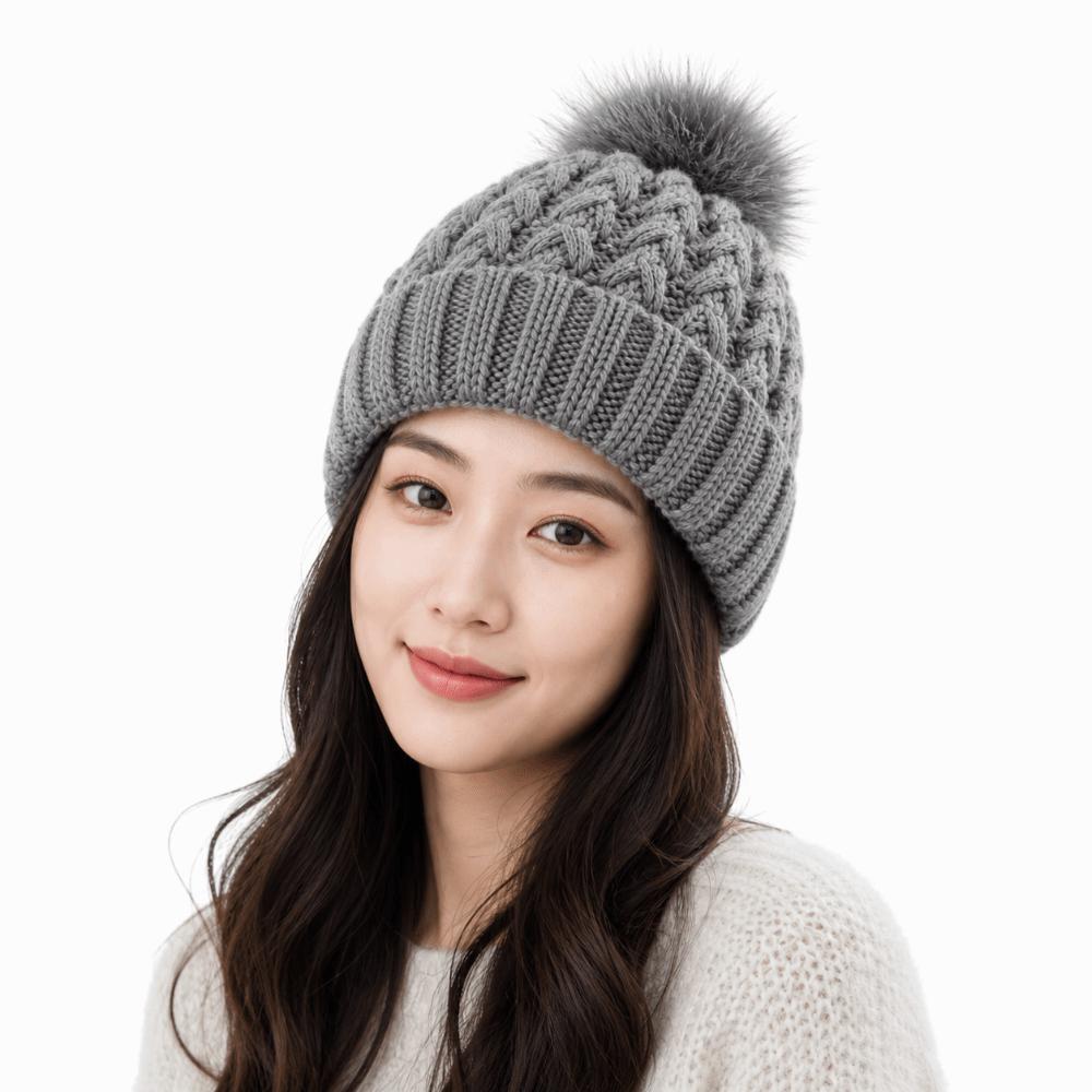 Thicken Knit Beanie Hat Twist Knitting Slouchy Warm Cap Warm Women Winter Hat Outdoors