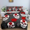 3D Sugar Flowers Skull Terror Comfortable Duvet Quilt Cover Pillowcase Bedding Set Children Bedroom Decoration Home Textile