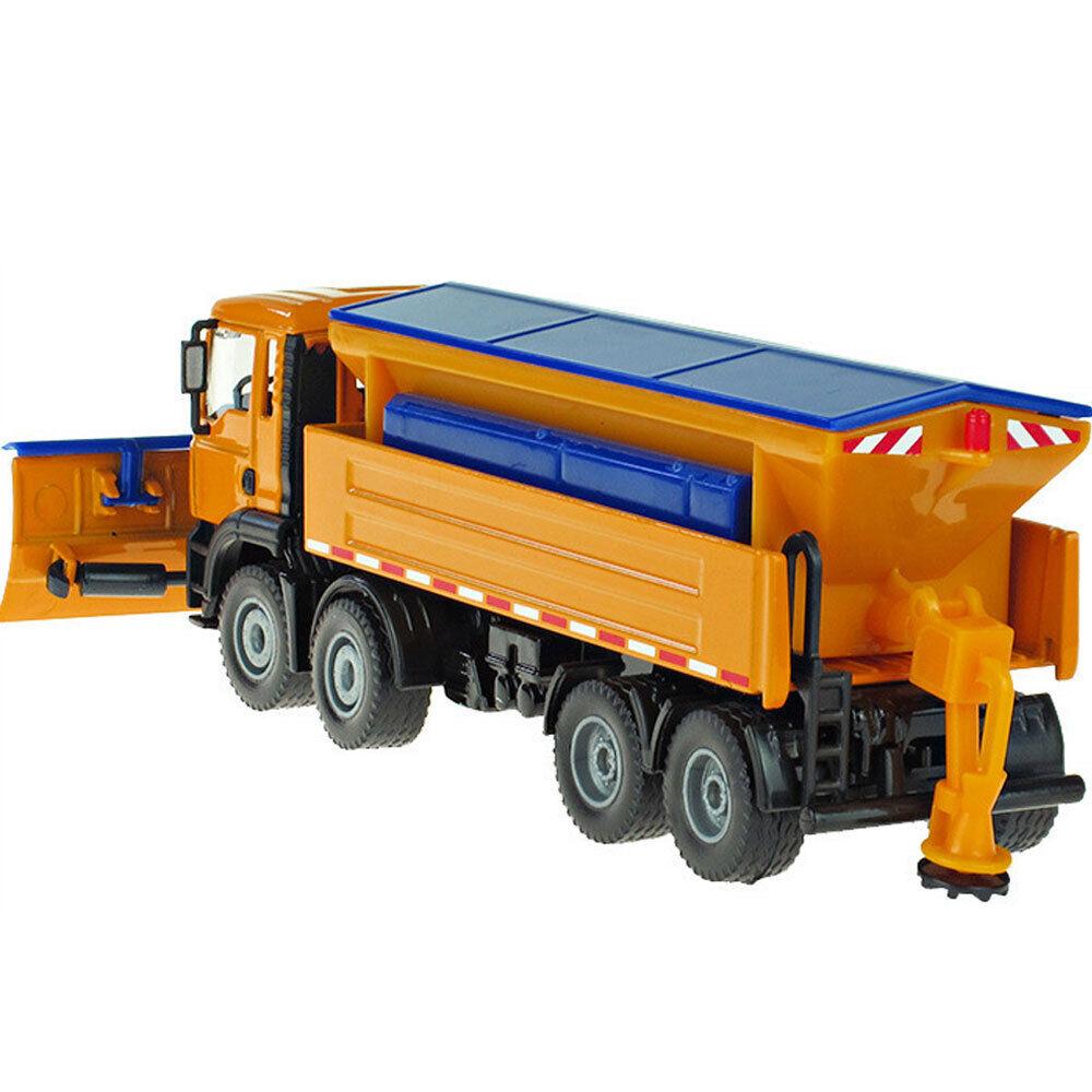 1/50 Toys Car Alloy Model Diecast Snow Sweeper Winter Service Vehicle Removable Cover 8 Wheel Cleaner Tractor Diecast Hobby