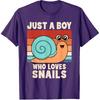 Just A Boy Who Loves Snails Funny Snail Boys Kids T-Shirt