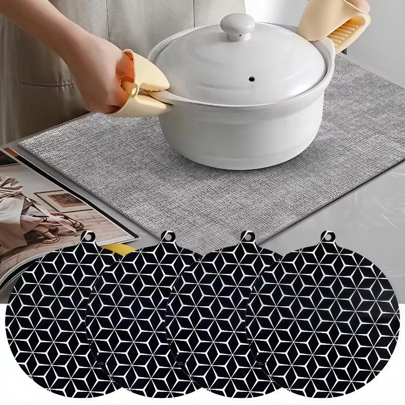 2/4Pcs Silicone Induction Cooktop Mat Fireproof Spill Proof Heat Resistant Pad for Home Kitchen Baking Cooking