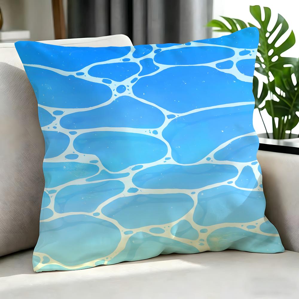 Art LLight blue ocean rippled Cushion Cover Cushion Cover Set Pcs x x x Pillowcase Decorative Sofa Home Decor