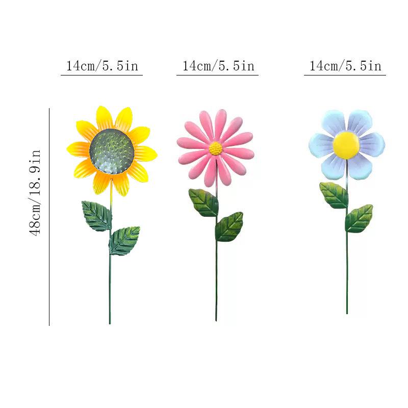 Iron Art Sunflower Garden Ornament - Outdoor Decorative Insert