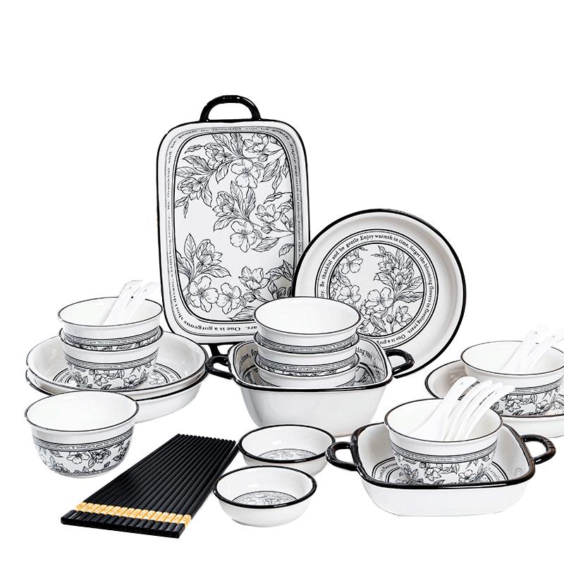

Pearson Aerial Garden 33-Piece Underglaze Ceramic Dinnerware Set