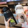 Water bottle new large capacity high value premium light luxury sports water cup student men and women high temperature portable straw cup