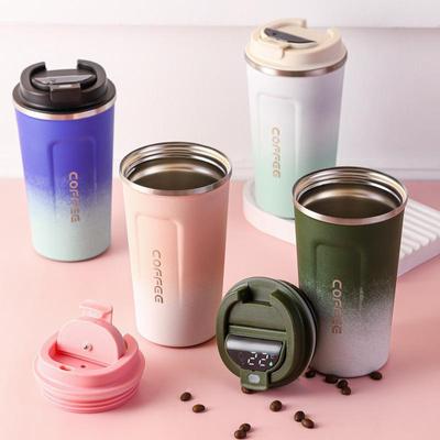 Gradient Color Smart Stainless Steel Travel Thermos Cup for Car – Portable and Stylish Water Cup for Women