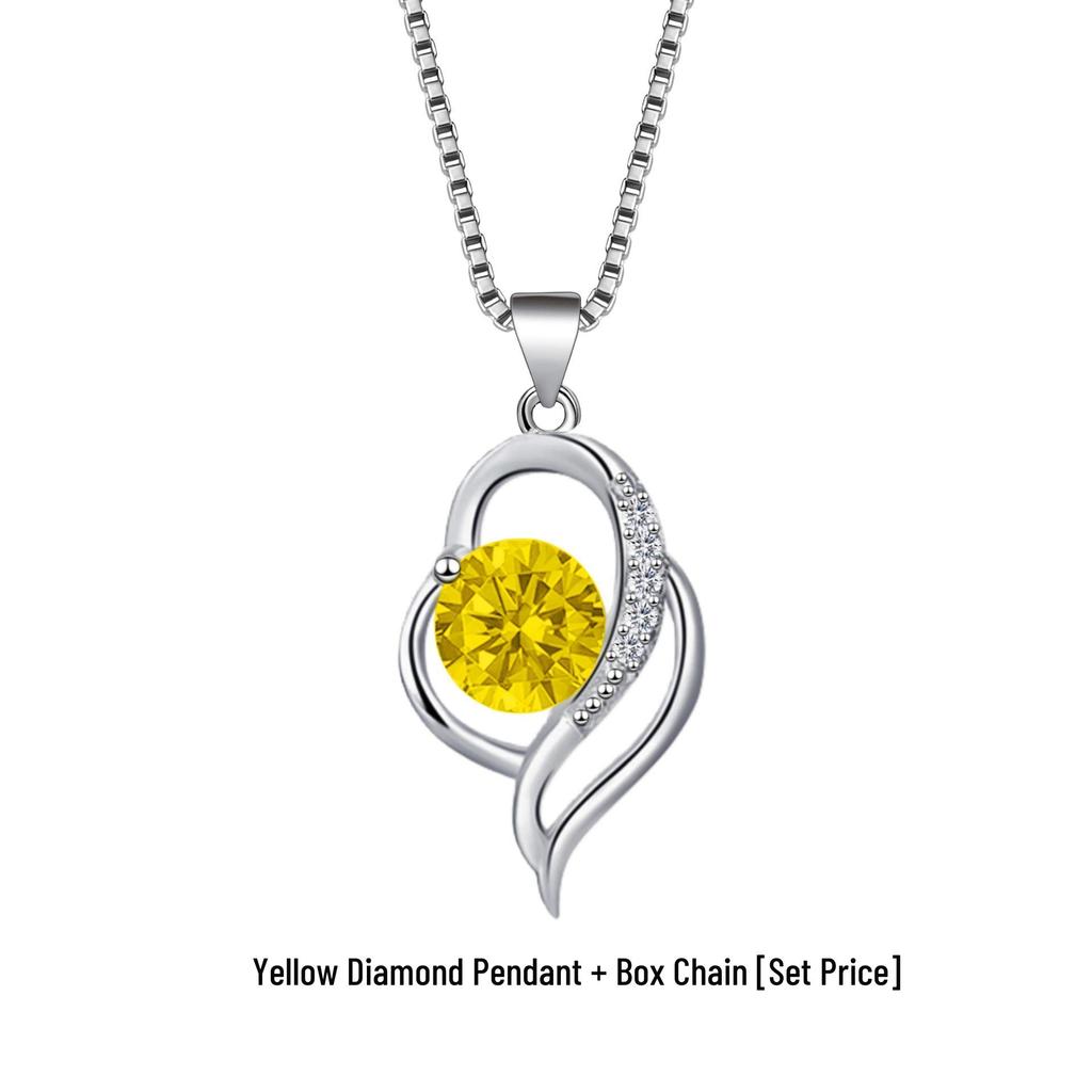 Kailaimei Korean Style Heart Pendant Necklace - Trendy Clavicle Chain Korean Accessories