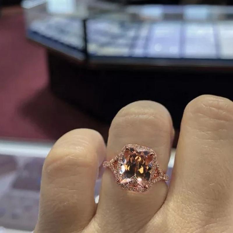 New Temperament Sweet Rose Gold Color Rings for Women Simple Stylish Design Lady Wedding Party Rings Love Gift Trendy Jewelry