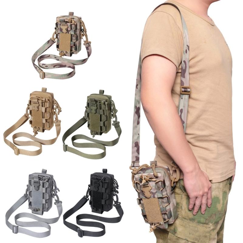 Outdoor Camping Belt Bag Tactical Pouch Mobile Phone Bag Water Bottle Carrying Pouch Small Hiking Gear Tool Organizer