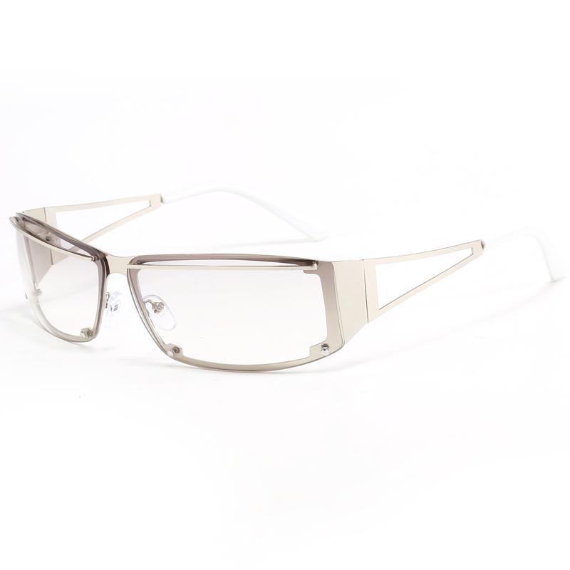 Fashion Square Hollow Frame Y2K Sun Glasses Edge Cut Personality Versatile Sunglasses Female Street Shooting