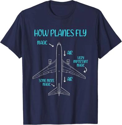Comment les avions volent Magie de l'air Pilote drôle Humour aéronautique Avion Marine T-shirt