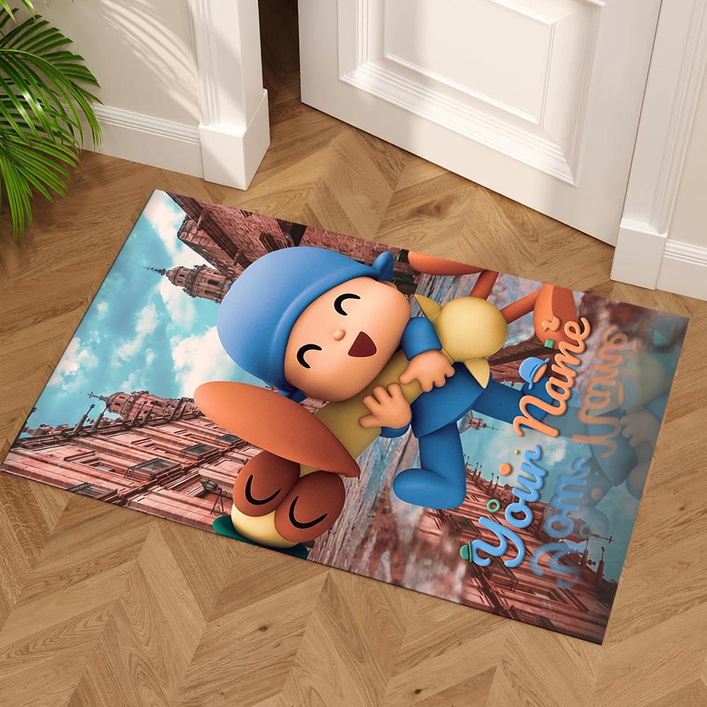 Pocoyo Personalized Text Floor Rug Office Rug Suitable for Kitchen Playrooms Game Room Foyer Antislip Carpet Decorate Offices