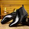 British Pointed Short Boots Men's Autumn Winter Soft Leather High-top Leather Shoes New Casual One-pedal Chelsea Ankle Boots Men