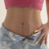 BEPAN Hip Hop Fashion Metal Double Layer Chain Sexy Pants Chain Body Chain Imitation Crystal Fashion Sexy Adjustable Waist Chain